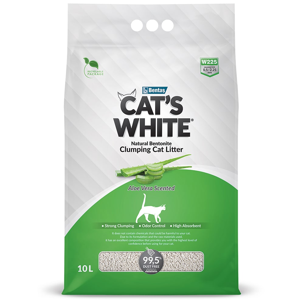 

Cat's White Aloe Vera наполнитель минеральный комкующийся с ароматом алоэ вера (8,5 кг., 10 л.)