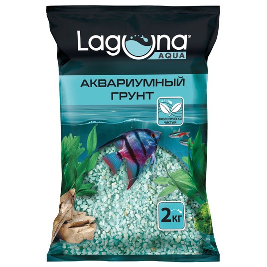 Laguna грунт мраморная крошка окрашенная Магия бирюзовая (2 кг., 2-5 мм.)