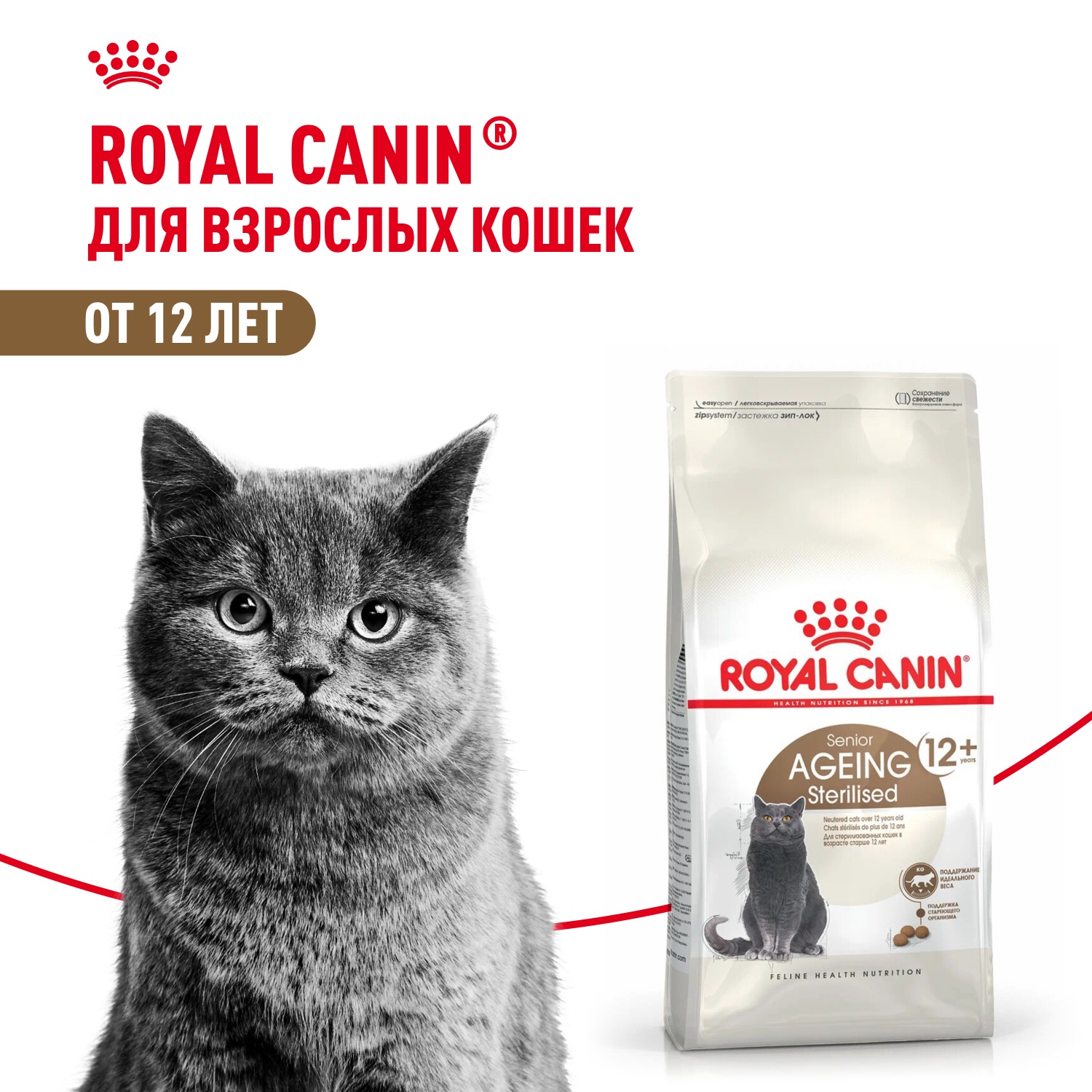 Сухой корм для стерилизованных кошек Royal Canin Sterilised Ageing 12+