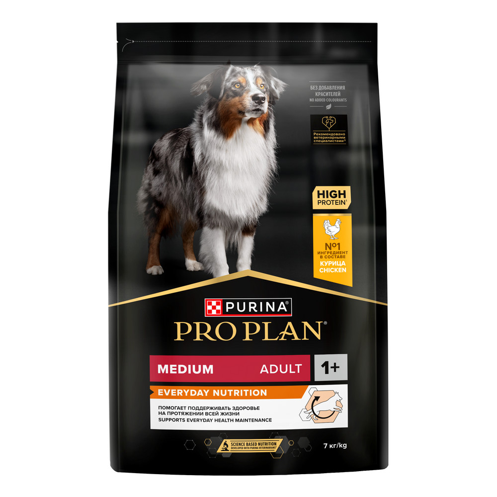 PRO PLAN EVERYDAY NUTRITION сухой корм для взрослых собак средних пород (Курица, 7 кг.)