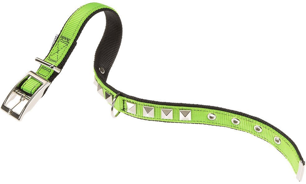 Ferplast ошейник нейлоновый Dual CF15/35 PL (27-35*15 мм, Зелено-черный)