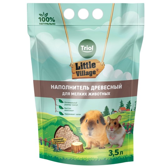 Triol Little Village наполнитель древесный для мелких животных (2 кг., 3,5 л.)