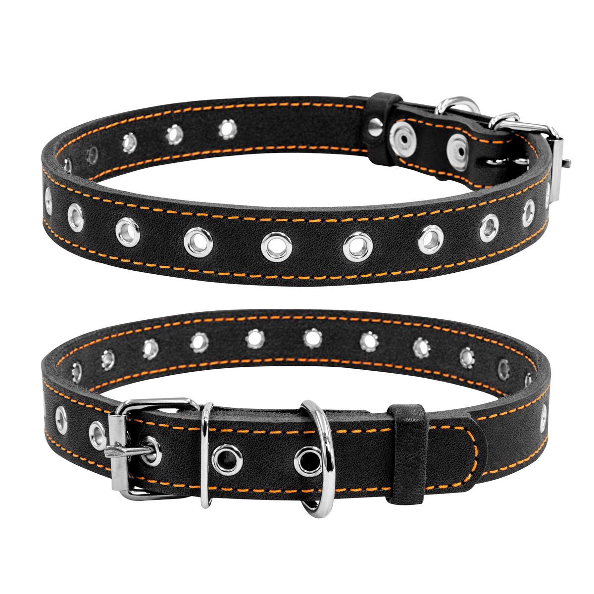 Collar ошейник кожаный безразмерный (20 мм. х 50см, Коричневый)