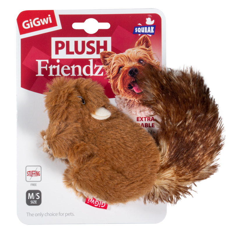 

GiGwi Plush Friendz игрушка для собак мелких пород белка с пищалкой