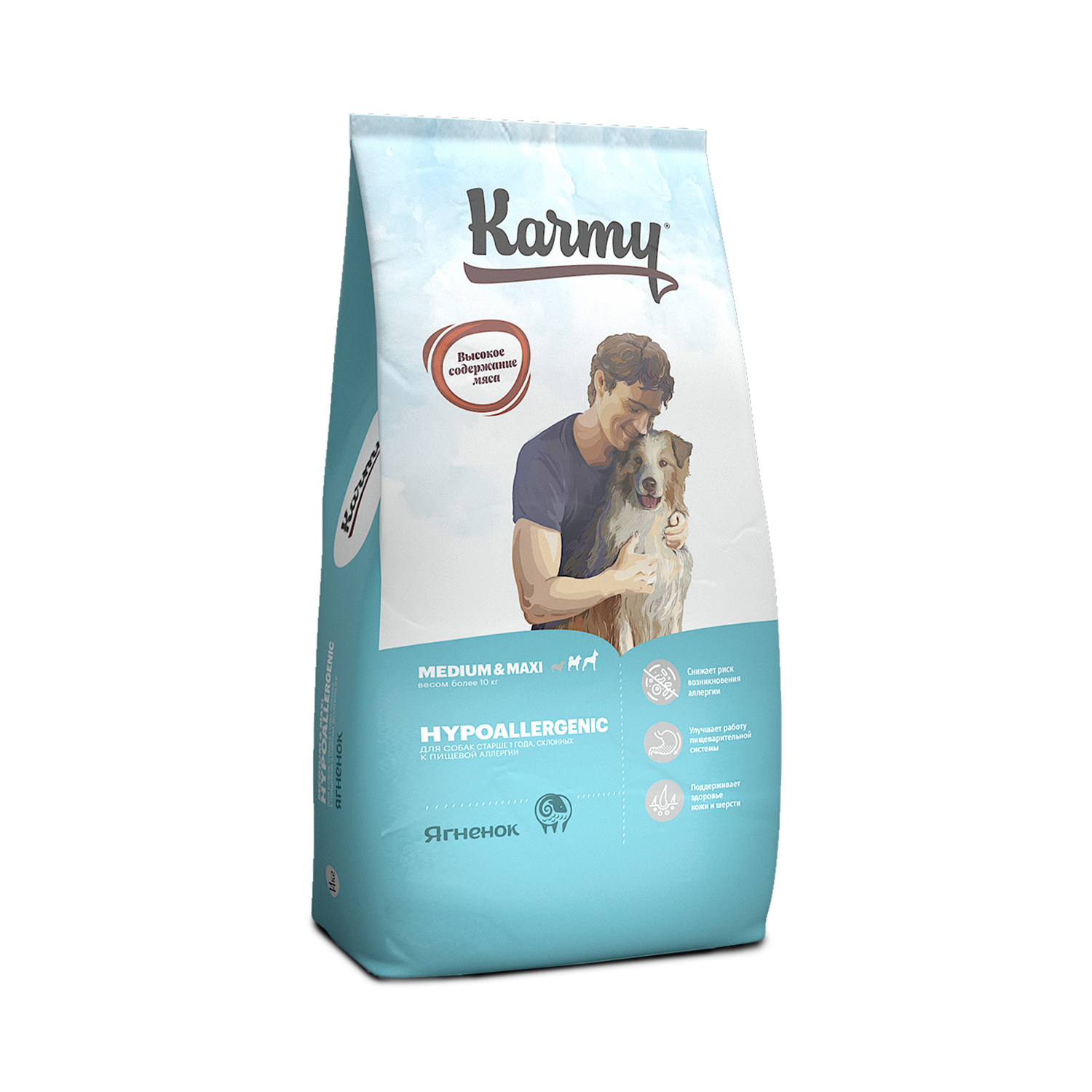 

Karmy Hypoallergenic Medium&Maxi корм для собак средних и крупных пород, склонных к пищевой аллергии (Ягненок, 14 кг.)