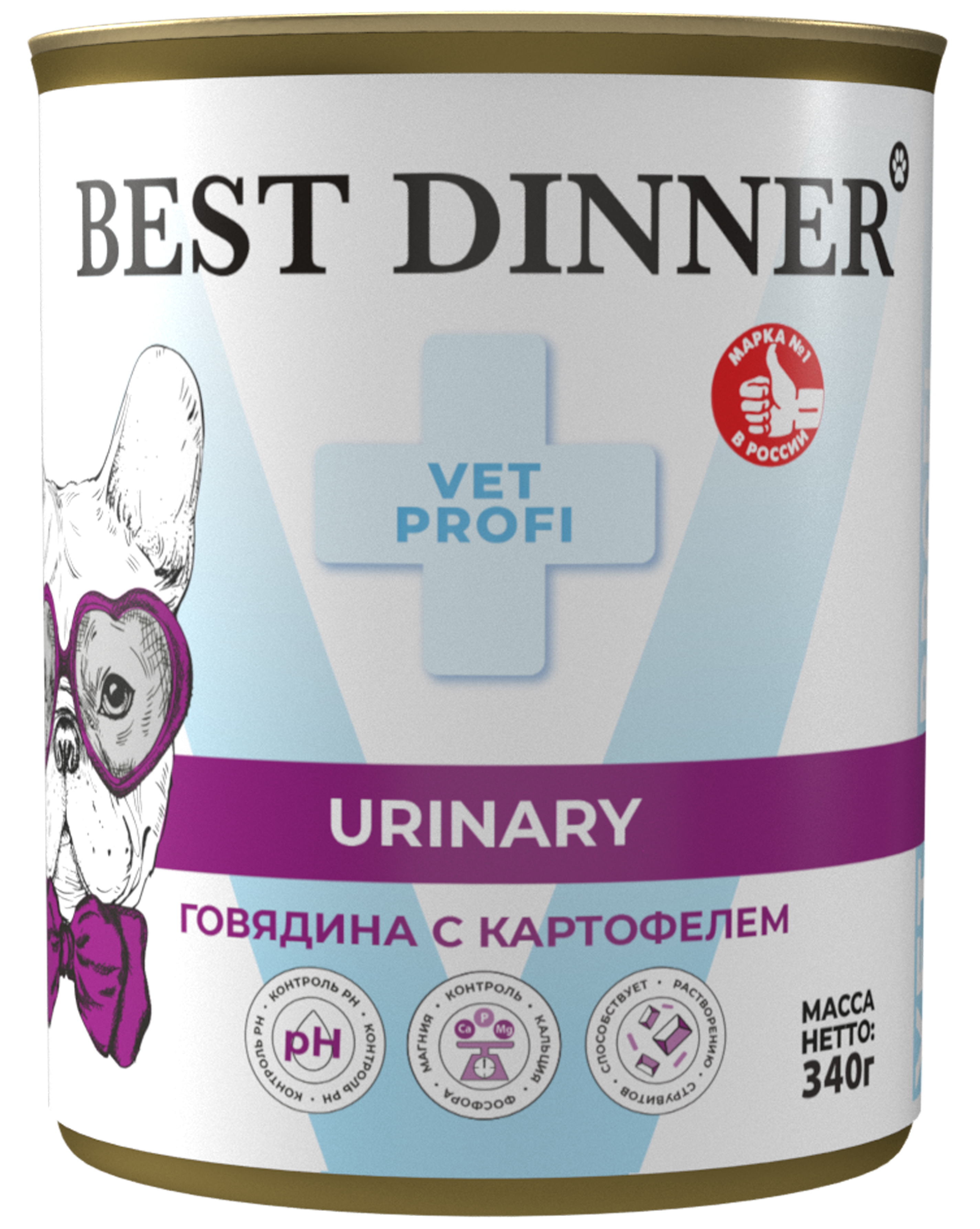 

Best Dinner Vet Profi Urinary консервы для собак при профилактике и лечении рецидивов МКБ (Говядина, 340 г.)