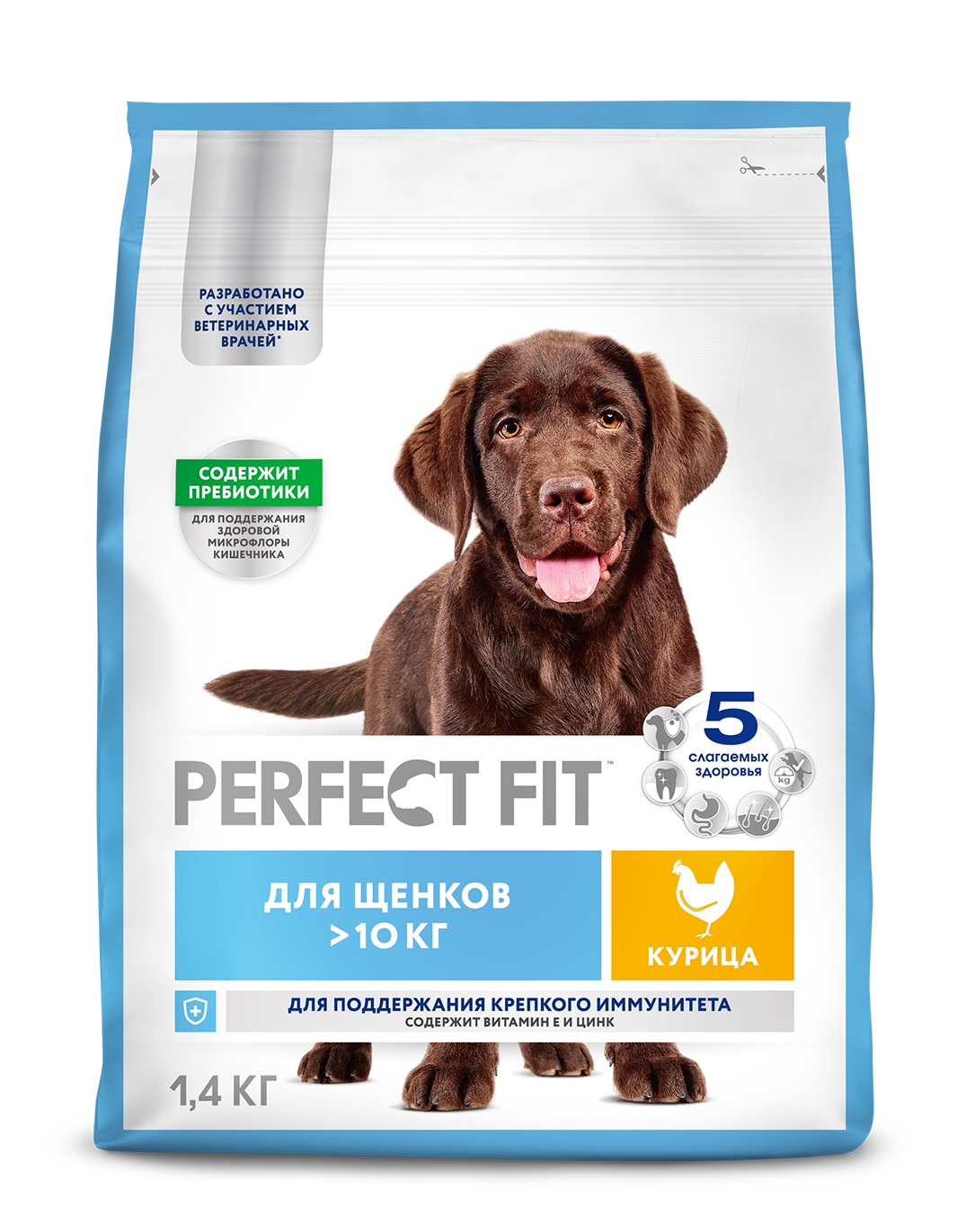 Perfect Fit для щенков средних и крупных пород (Курица, 1,4 кг.)