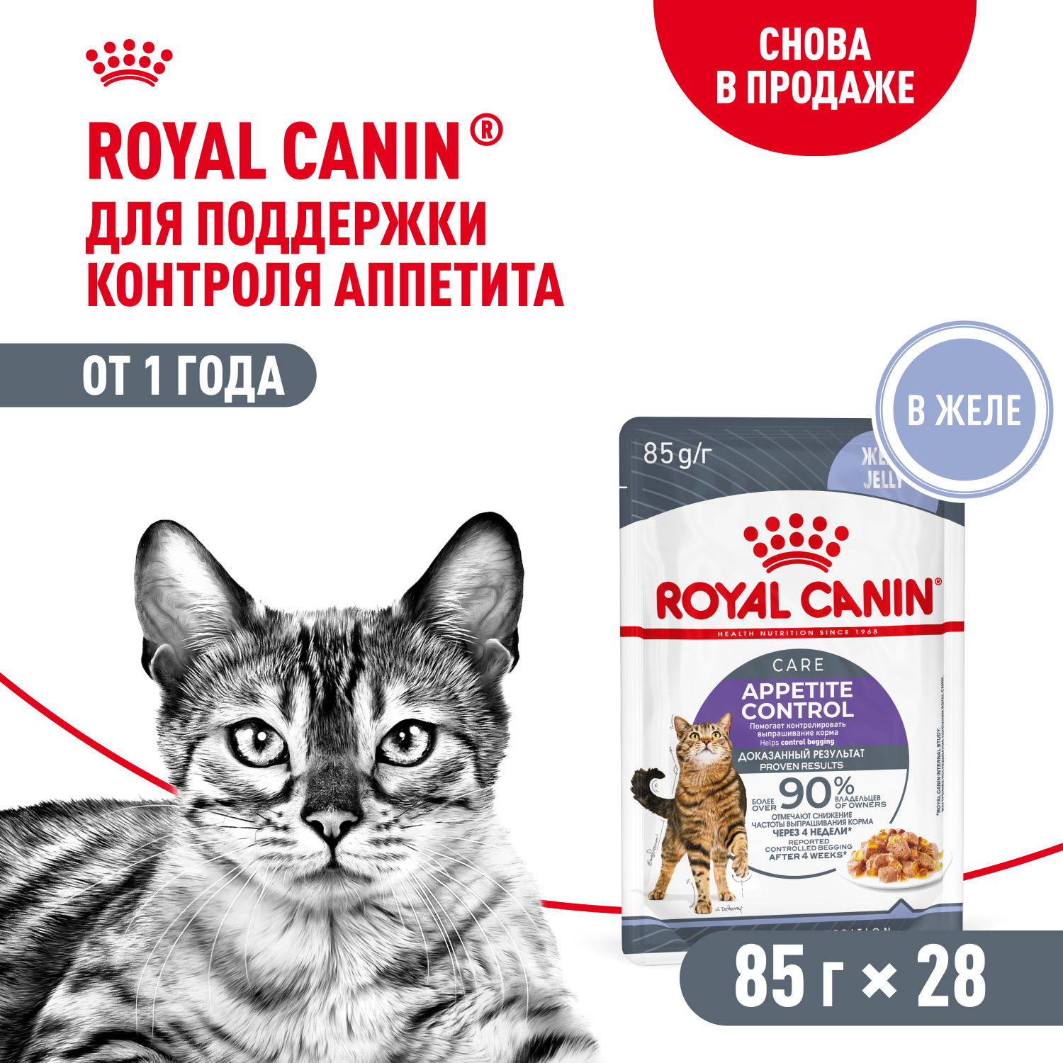 Royal Canin Appetite Control Care пауч для кошек, склонных к выпрашиванию еды