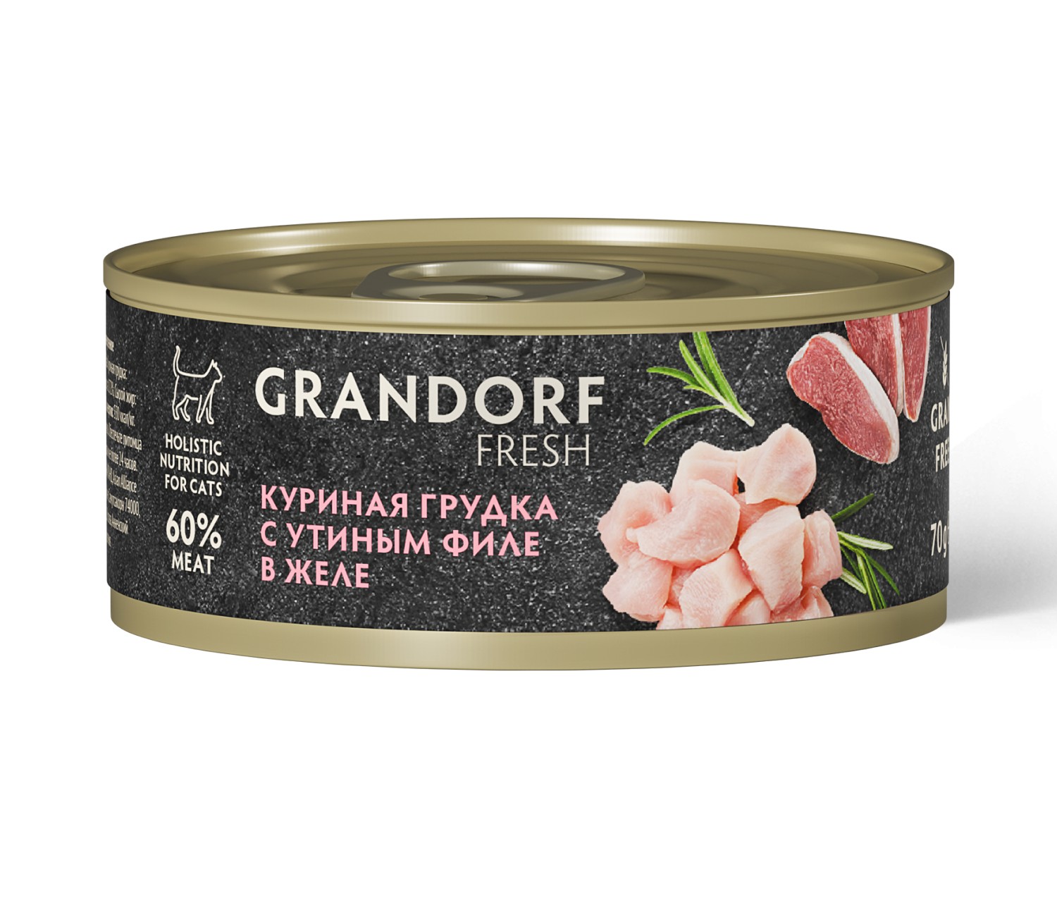 Grandorf Fresh консервы для кошек (в желе) (Куриная грудка и утка, 70 г.)
