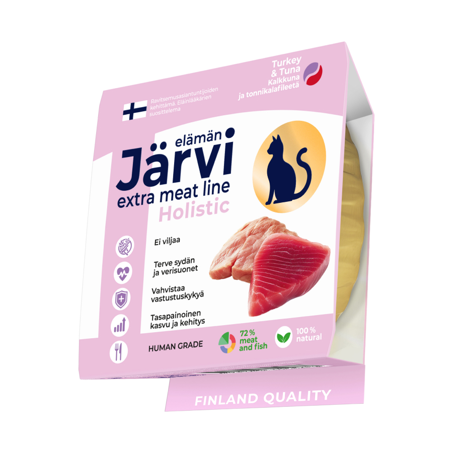 Jarvi Extra meat line мясные волокна из индейки и тунца в желе для кошек и котят (50 г.)