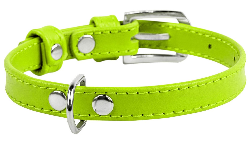 Collar ошейник кожаный Waudog Glamour без украшений (30-39 см., Красный)