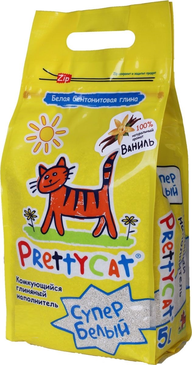 

PrettyCat Супер белый наполнитель минеральный комкующийся с ароматом ванили (4,2 кг., 5 л.)