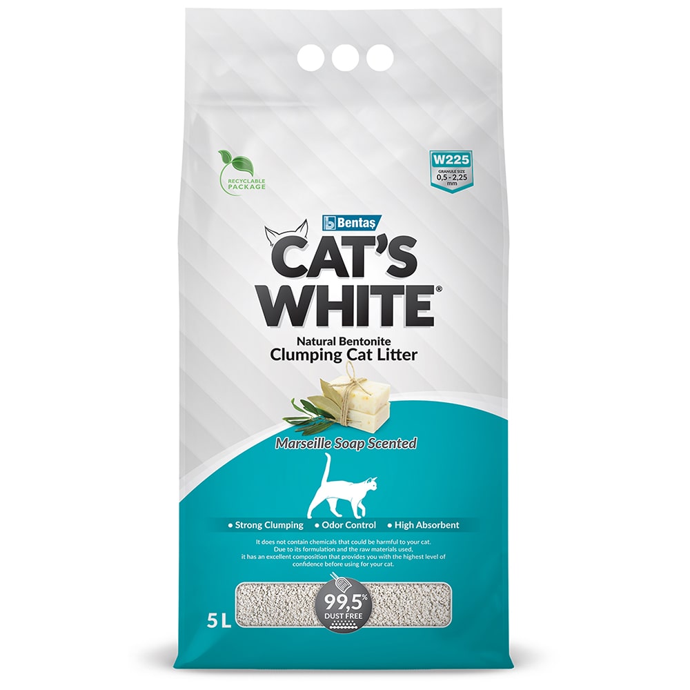 Cat's White Marseille soap наполнитель минеральный комкующийся с ароматом марсельского мыла (4 кг., 5 л.)