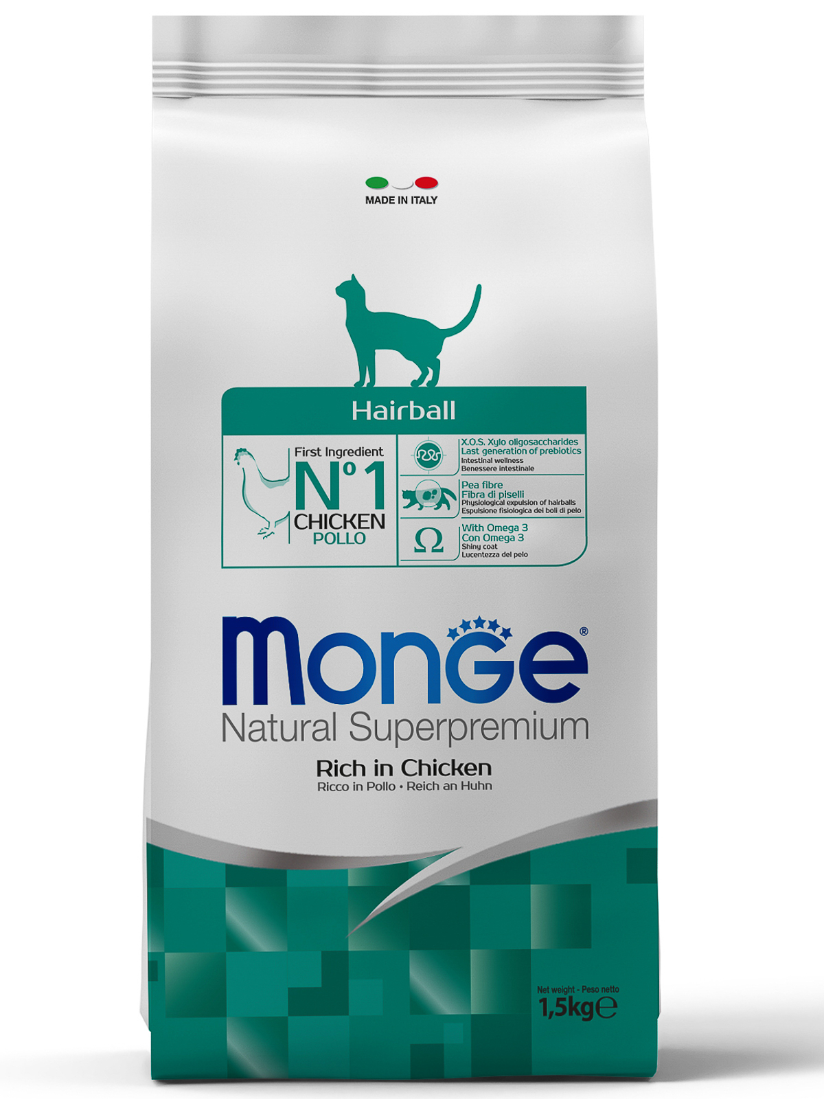Monge Cat Hairball корм для кошек против комочков шерсти (Курица, 1,5 кг.)