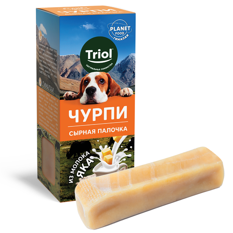 

Triol Planet Food лакомство для собак сухое Сырная палочка чурпи (70 г.)