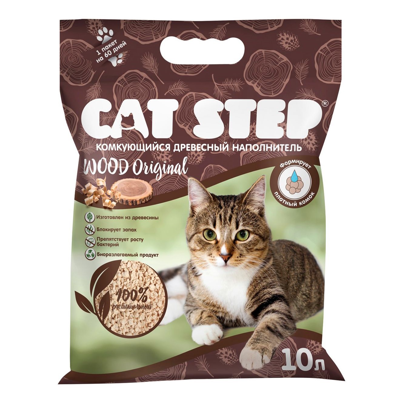 

Cat Step Wood Original наполнитель древесный комкующийся (4,6 кг., 10 л.)