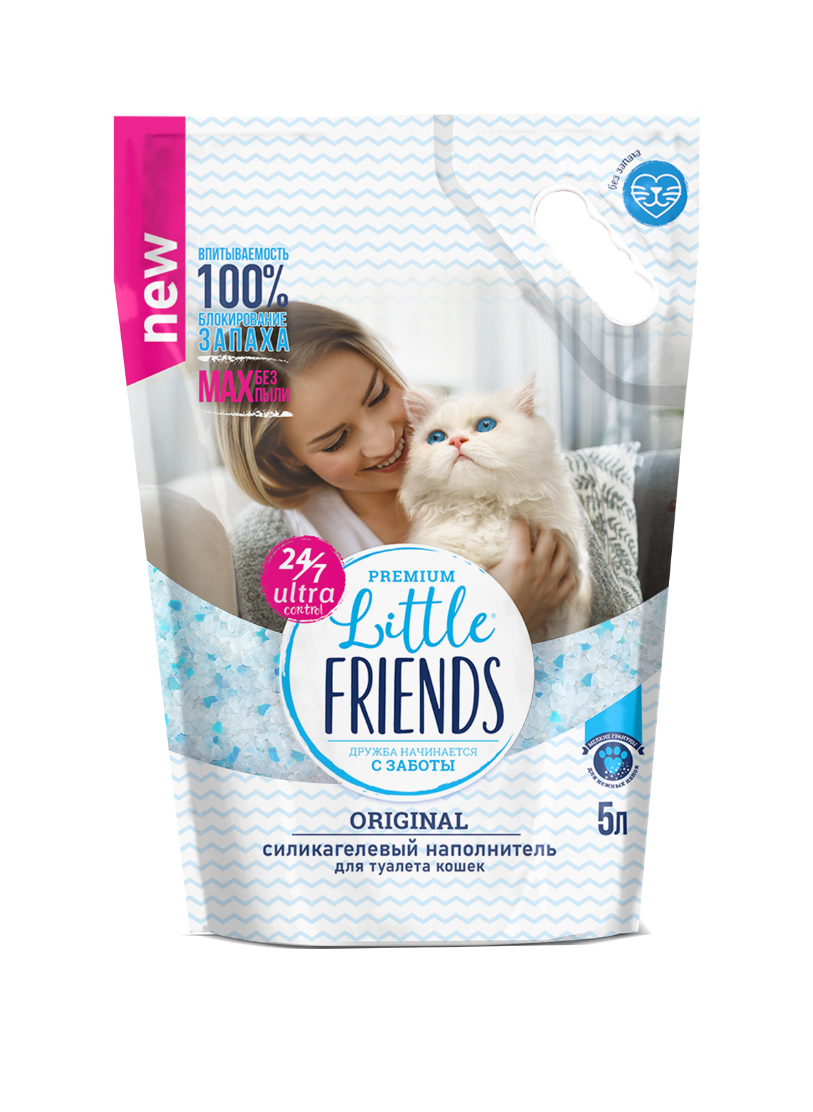 Little Friends Original наполнитель силикагелевый впитывающий (2 кг., 5 л.)