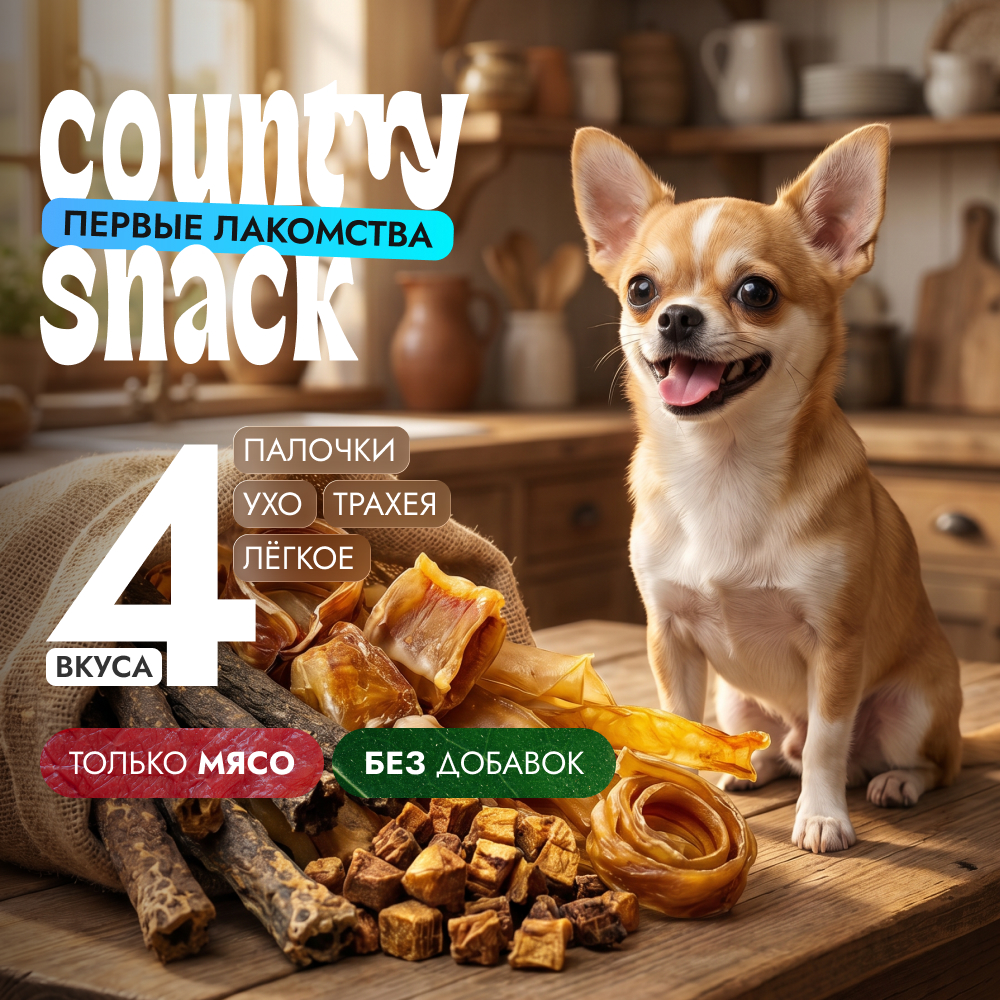 Country snack первые лакомства для щенков (комбо-набор)