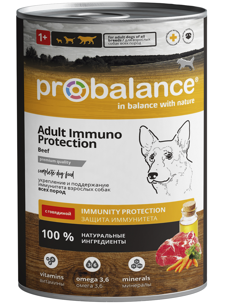 Probalance Adult Immuno Protection консервы для взрослых собак (Говядина, 850 г.)