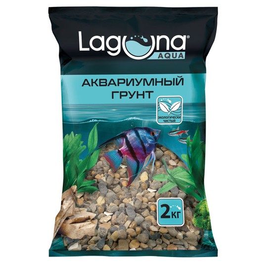 Laguna грунт галька речная Морион тёмно-коричневая (2 кг., 3-5 мм.)