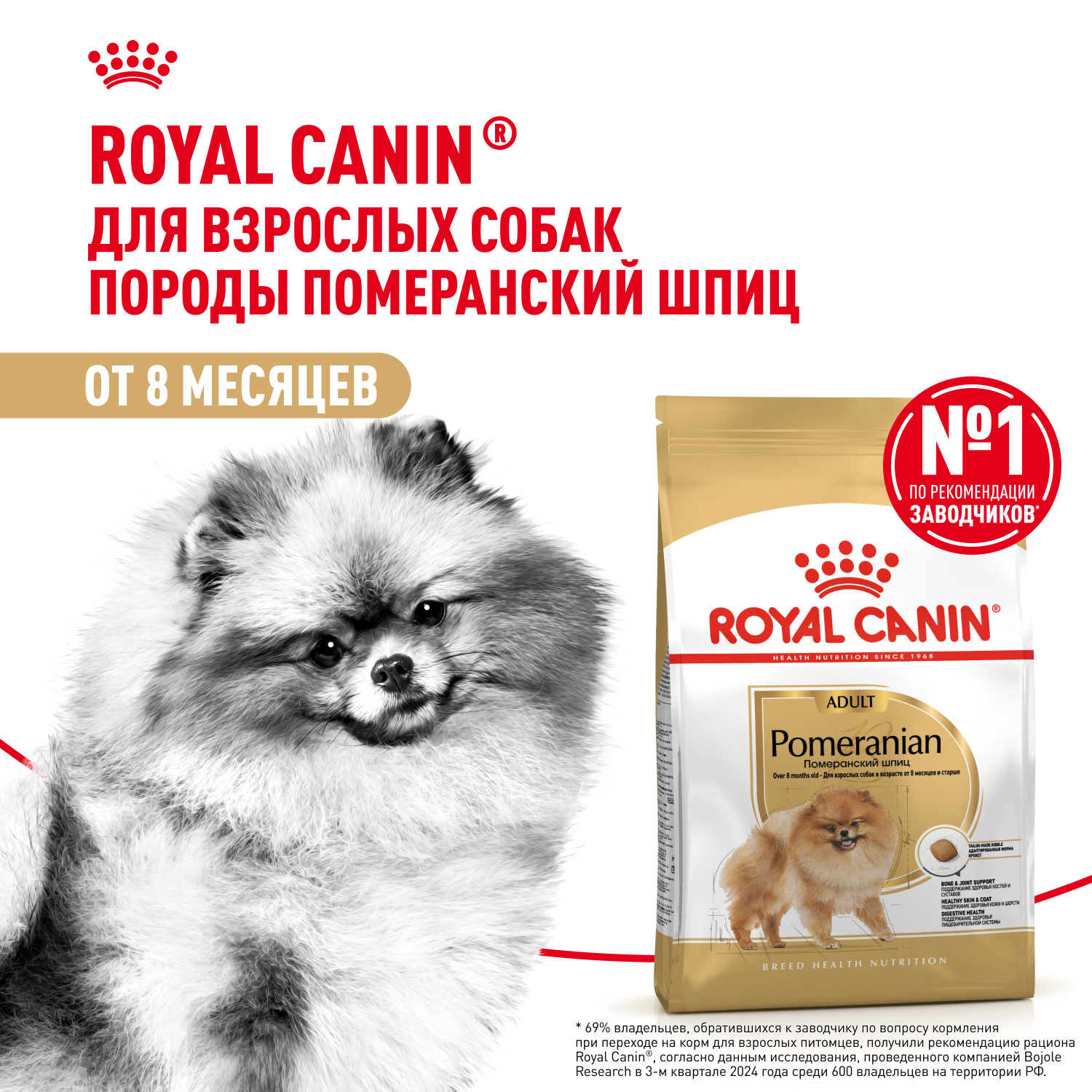 Royal Canin Pomeranian Adult Dry корм для собак породы померанский шпиц (Птица, 500 г.)