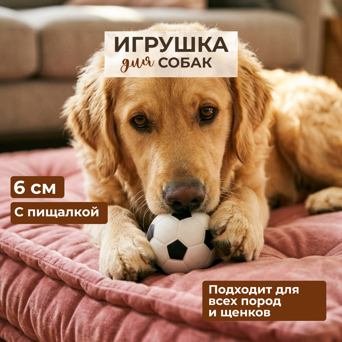 Triol игрушка для собак Футбольный мяч (60 мм., Черно-белый)