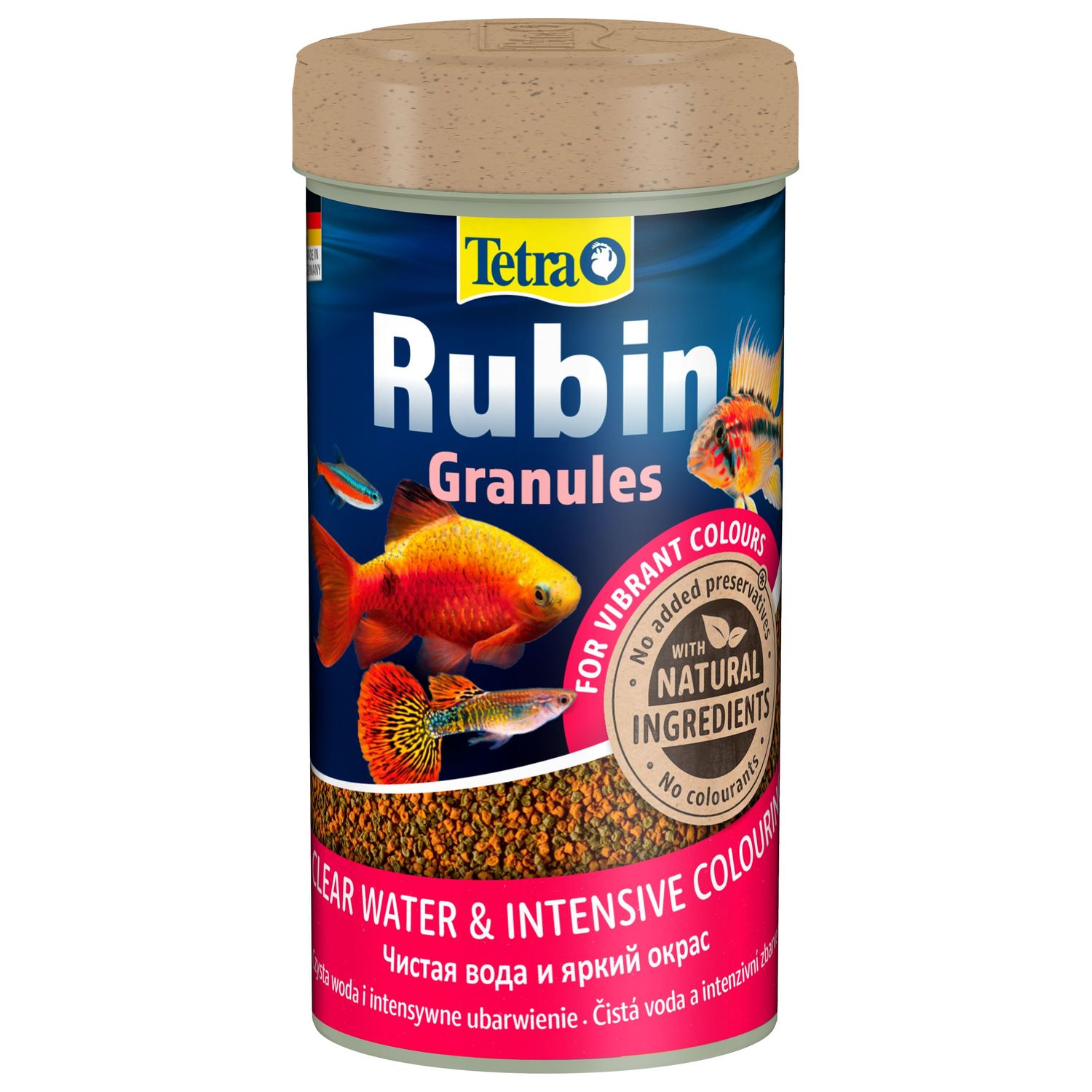 TetraRubin Granules (гранулы) для улучшения окраса всех видов рыб (250 мл.)