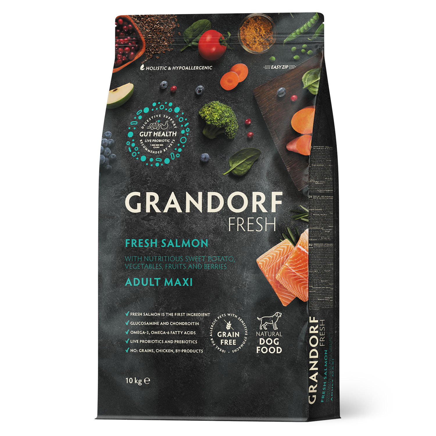 Grandorf Fresh Dog Adult Maxi беззерновой корм для взрослых собак крупных пород (Лосось с бататом, 10 кг.)