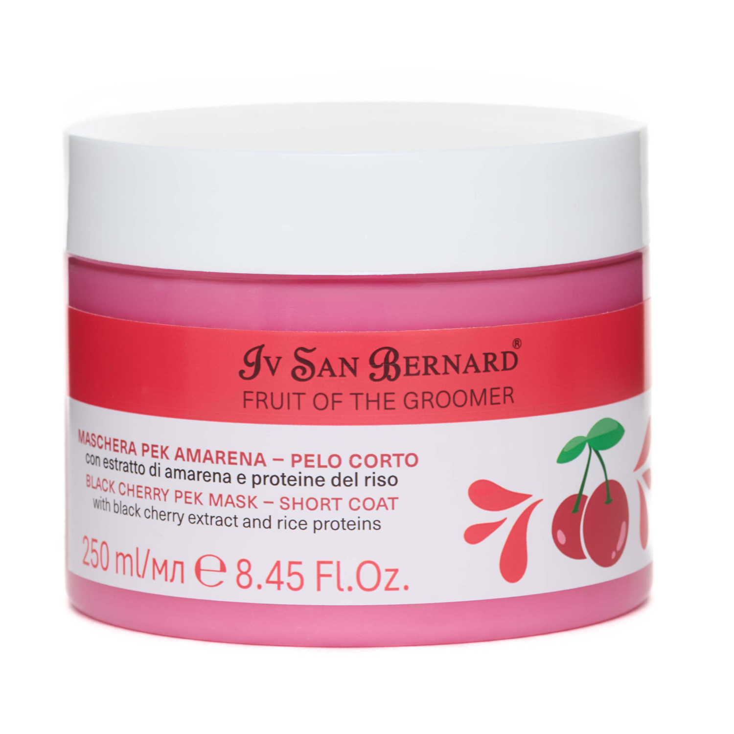 ISB Fruit of the Groomer Black Cherry Восстанавливающая маска для короткой шерсти с протеинами шелка (250 мл.)