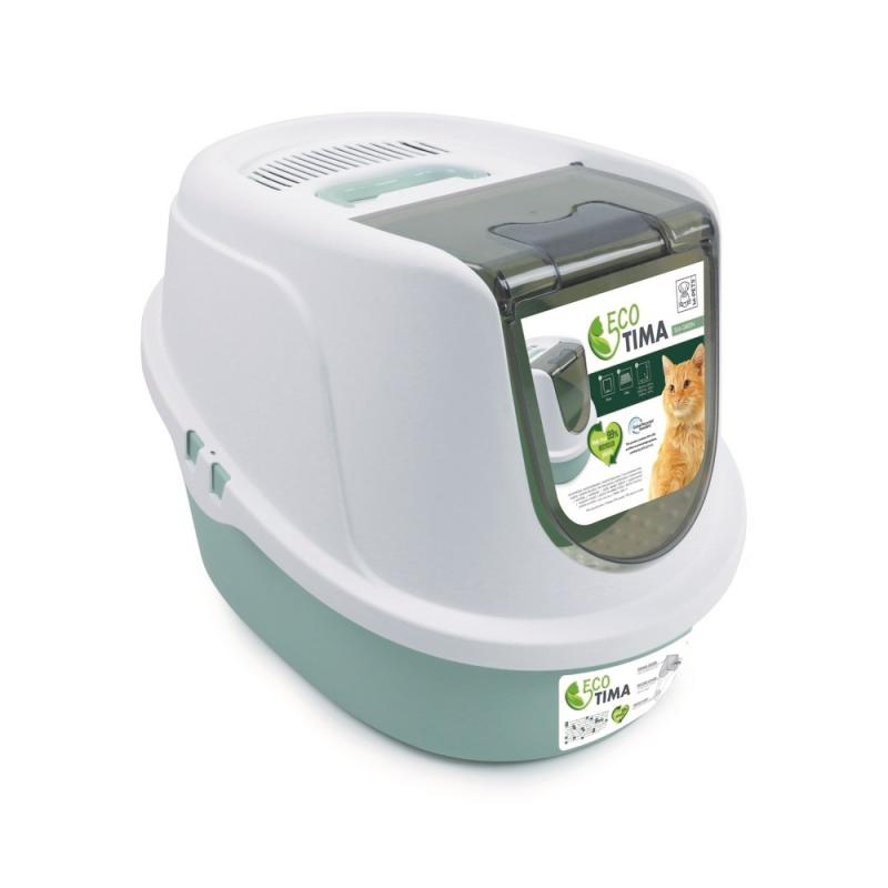 M-Pets Eco Tima туалет-бокс для кошек (52,3 х 39,7 х 38 см.Морская волна)