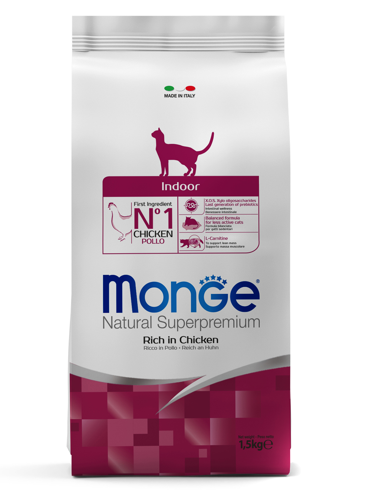 Monge Cat Indoor корм для домашних кошек (Курица, 1,5 кг.)
