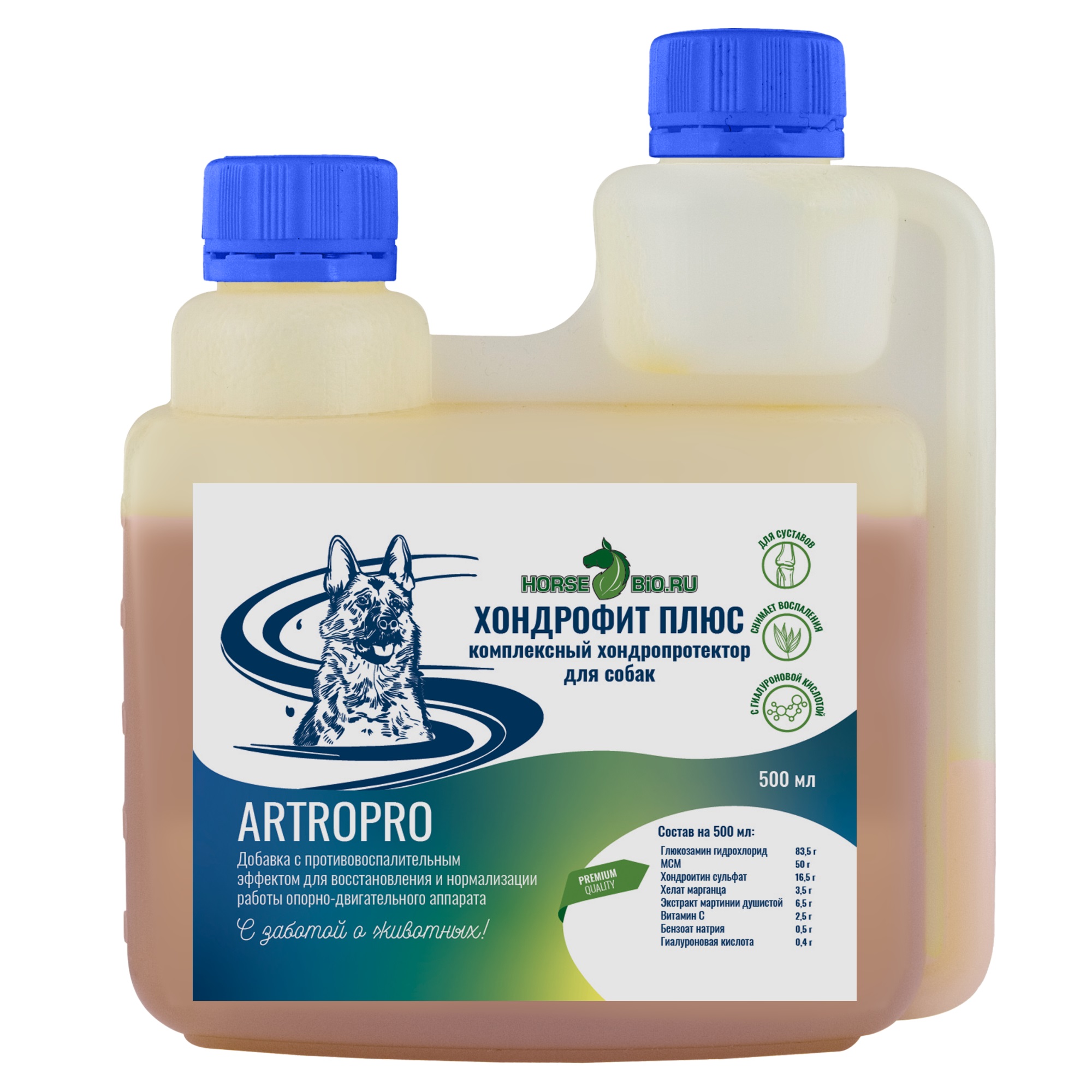 Horse-Bio Хондрофит Плюс для собак крупных пород хондропротектор (флакон с дозатором) (500 мл.)