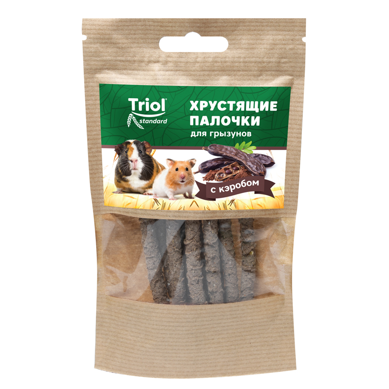 Triol Standart лакомство хрустящие палочки для грызунов (Кэроб, 30 г.)