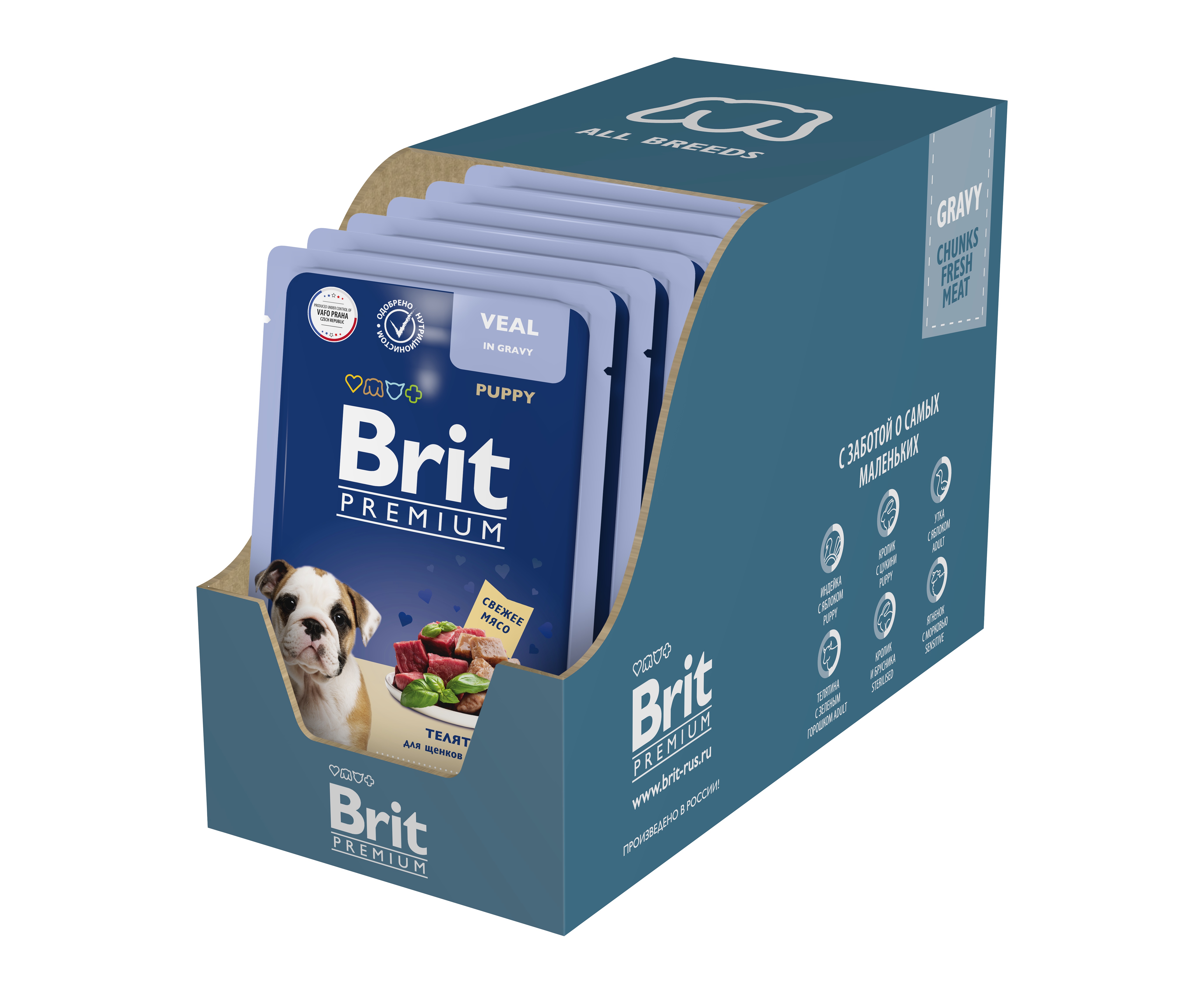 

Brit Premium пауч для щенков всех пород (кусочки в соусе) (Телятина, 85 г. упаковка 14 шт)