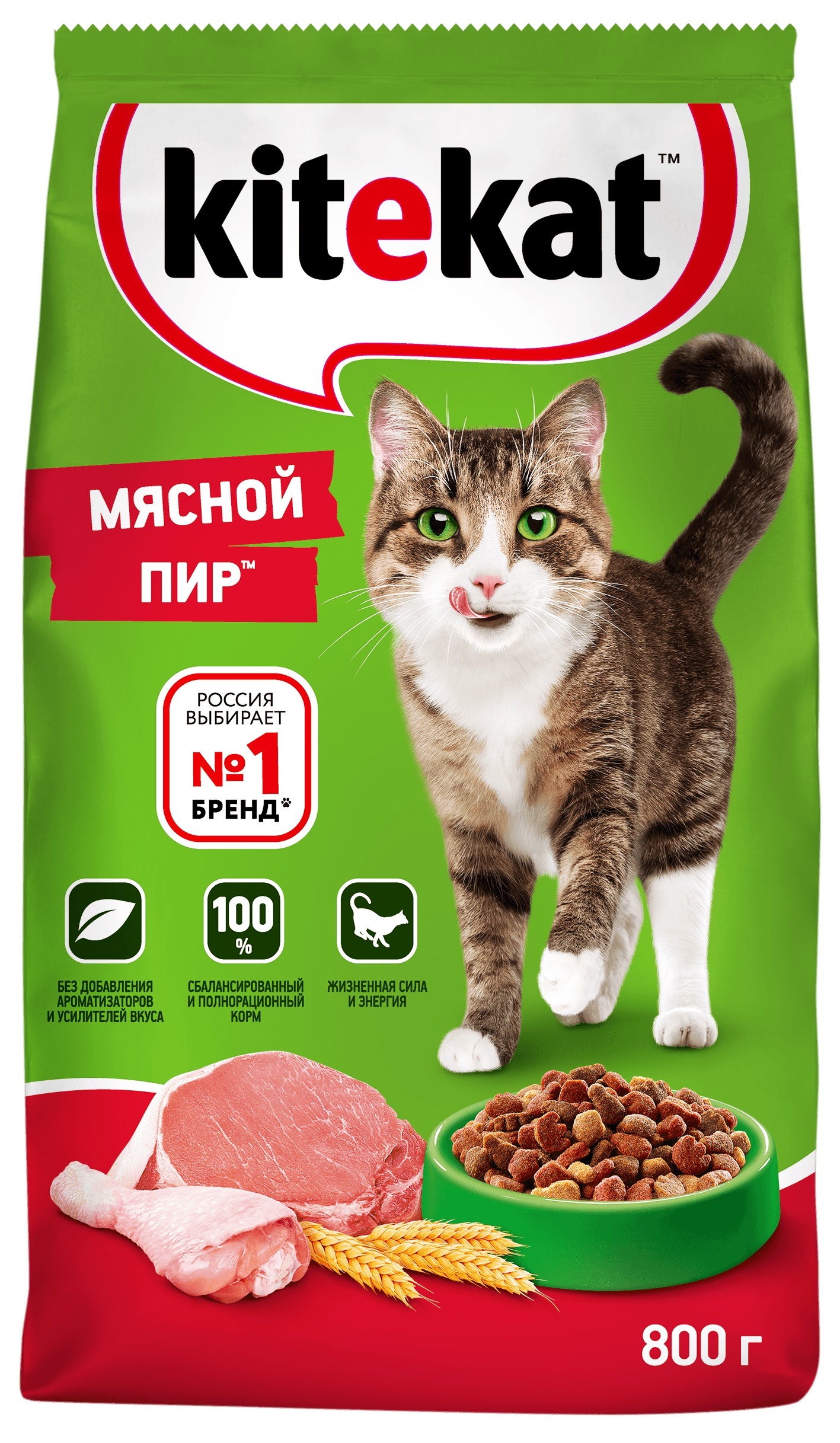 

Сухой корм для кошек Kitekat Мясной Пир 800 г