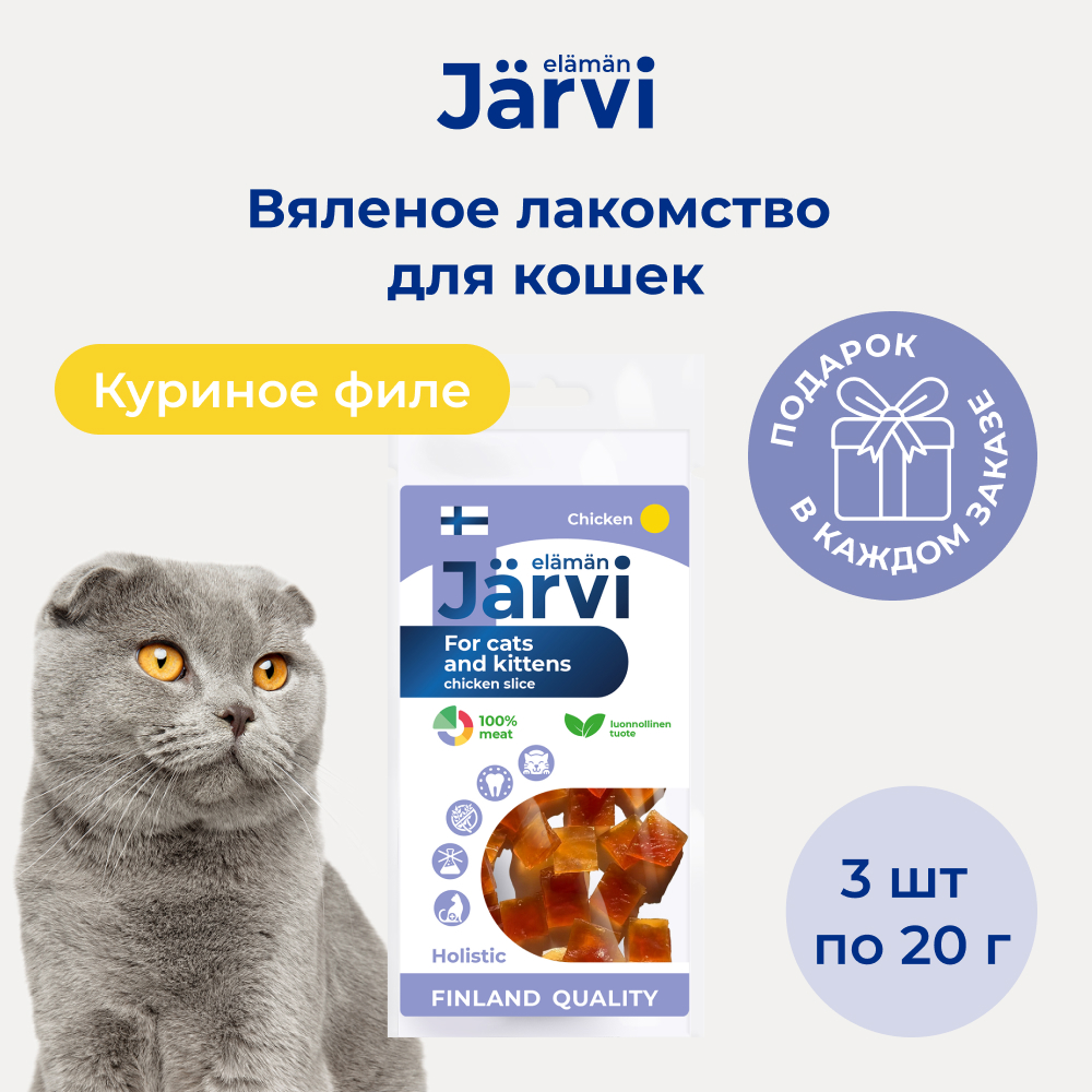 Jarvi вяленое лакомство Куриное филе для котят и кошек