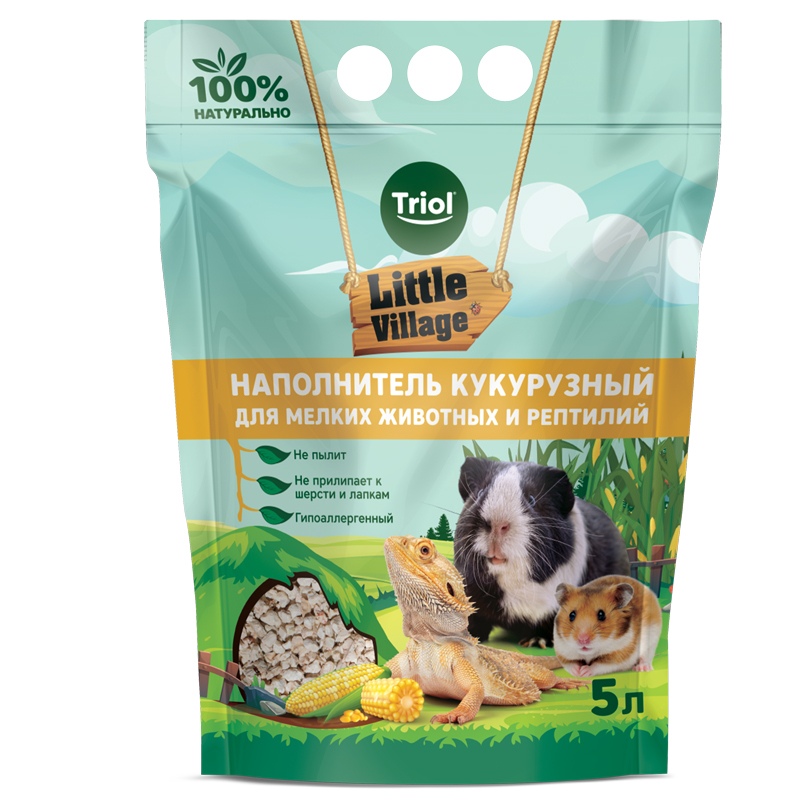 Triol Little Vilage наполнитель кукурузный для мелких животных и рептилий (2 кг., 5 л.)