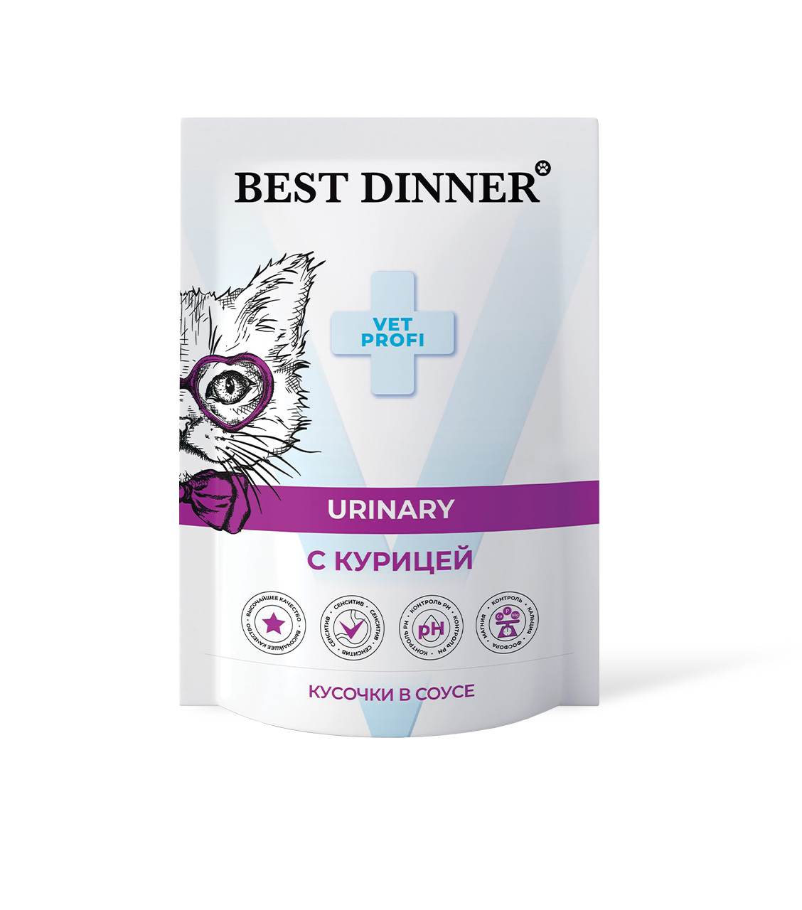 

Best Dinner Vet Profi Urinary пауч для кошек, профилактика МКБ (соус) (Курица, 85 г.)