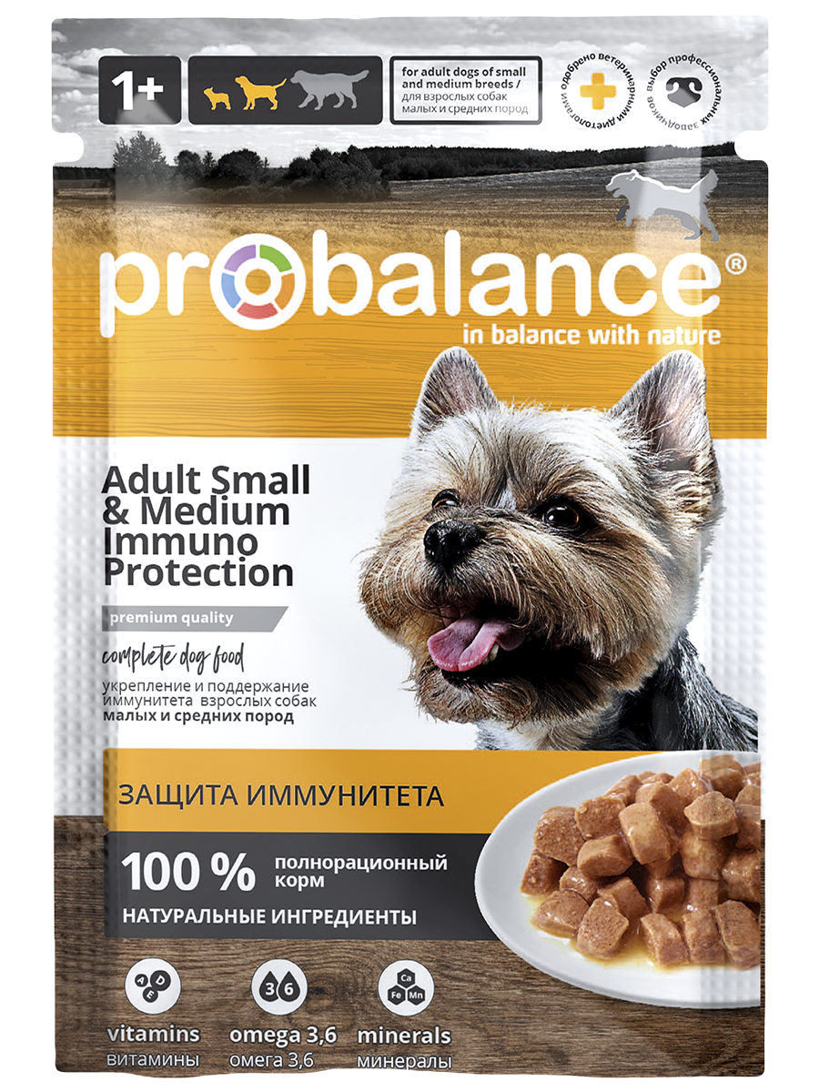 Probalance Adult Small & Medium Immuno Protection пауч для взрослых собак малых и средних пород (Курица, 85 г.)