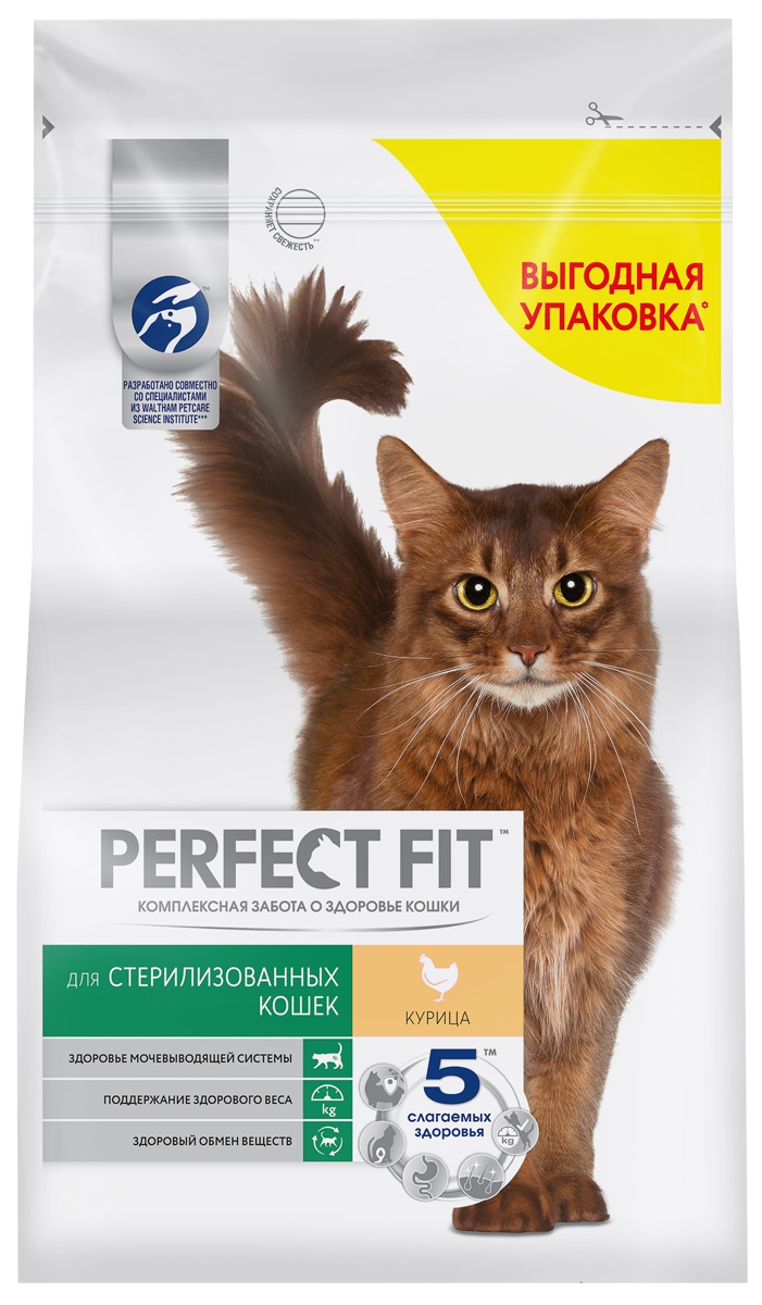 

Perfect Fit Sterile корм для стерилизованных кошек (Курица, 2,5 кг.)