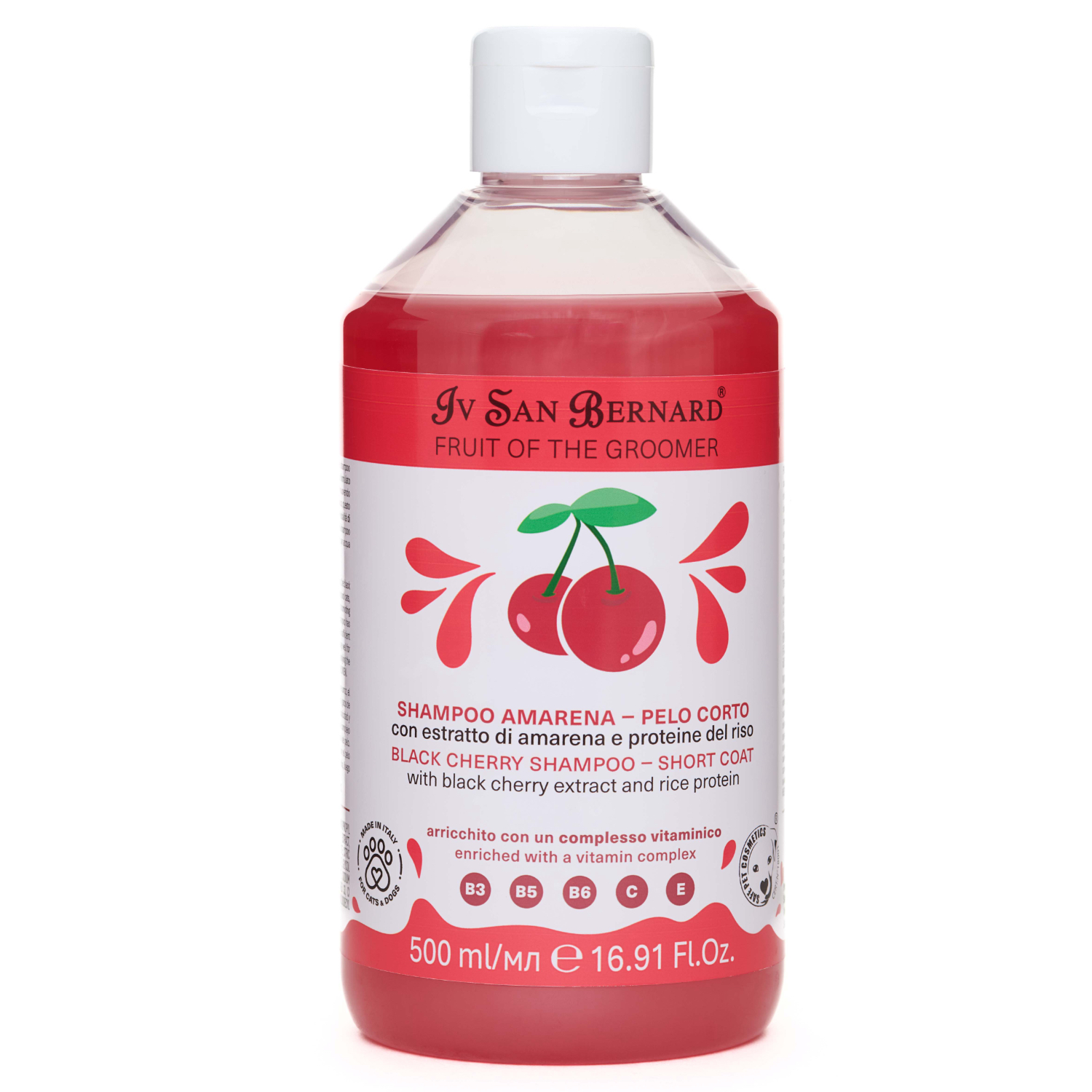 ISB Fruit of the Groomer Black Cherry Шампунь для короткой шерсти с протеинами шелка (500 мл.)