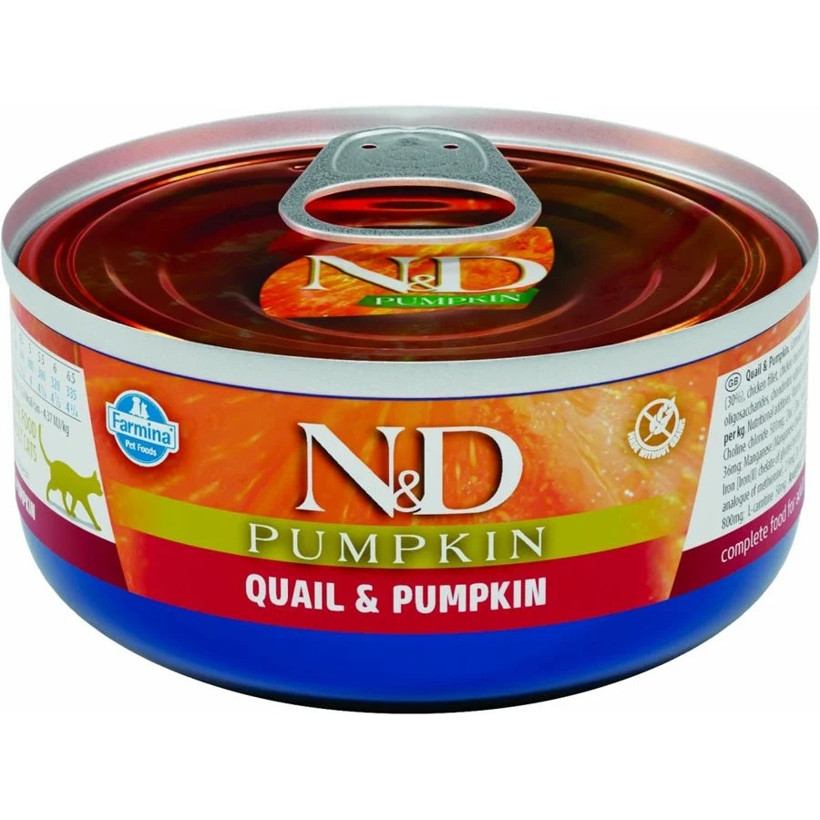 Farmina N&D Cat Pumpkin консервы для взрослых кошек (Перепел и тыква, 70 г.)