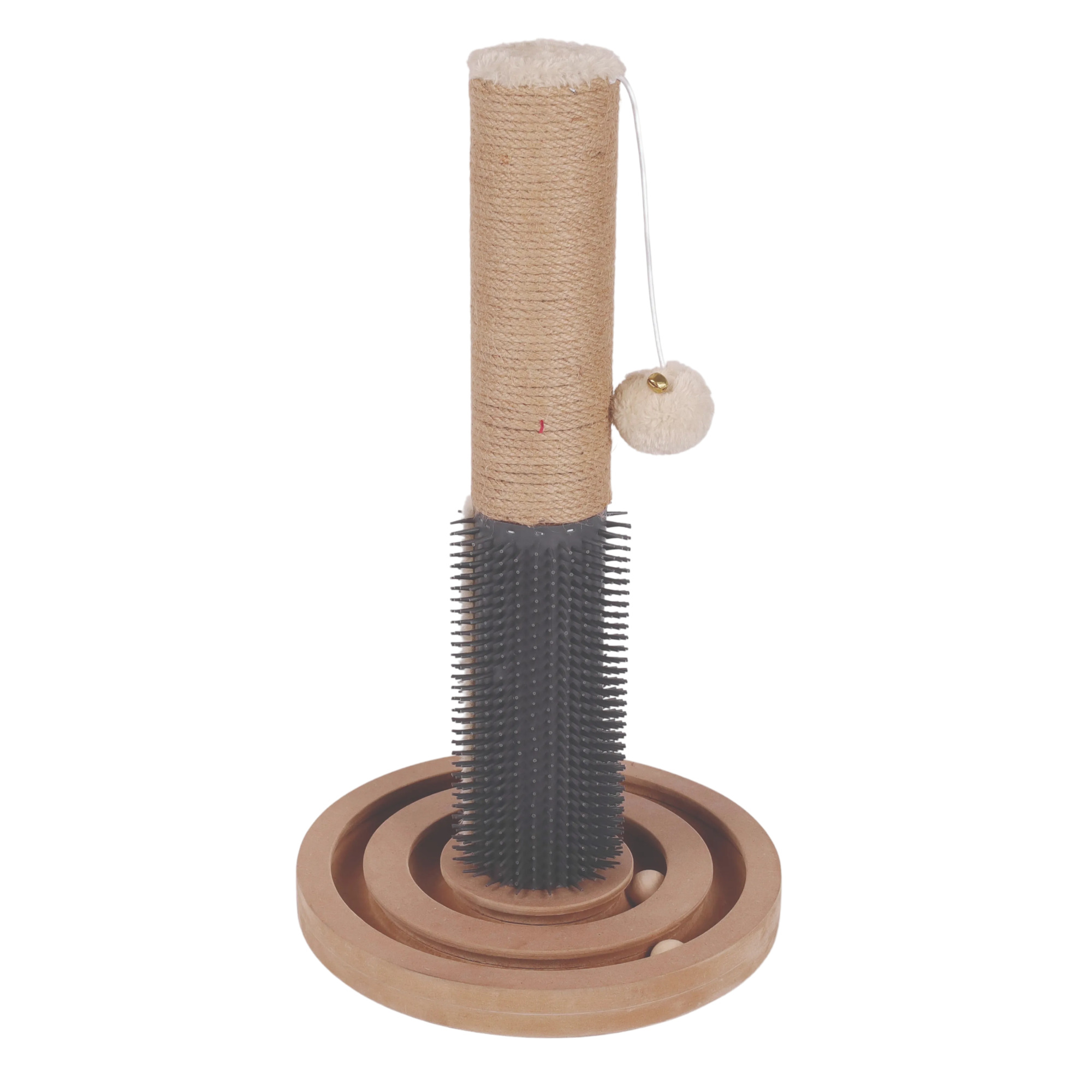 M-Pets когтеточка-столбик с мячиком Wellness Juniper (29 х 52 см., Бежевый)