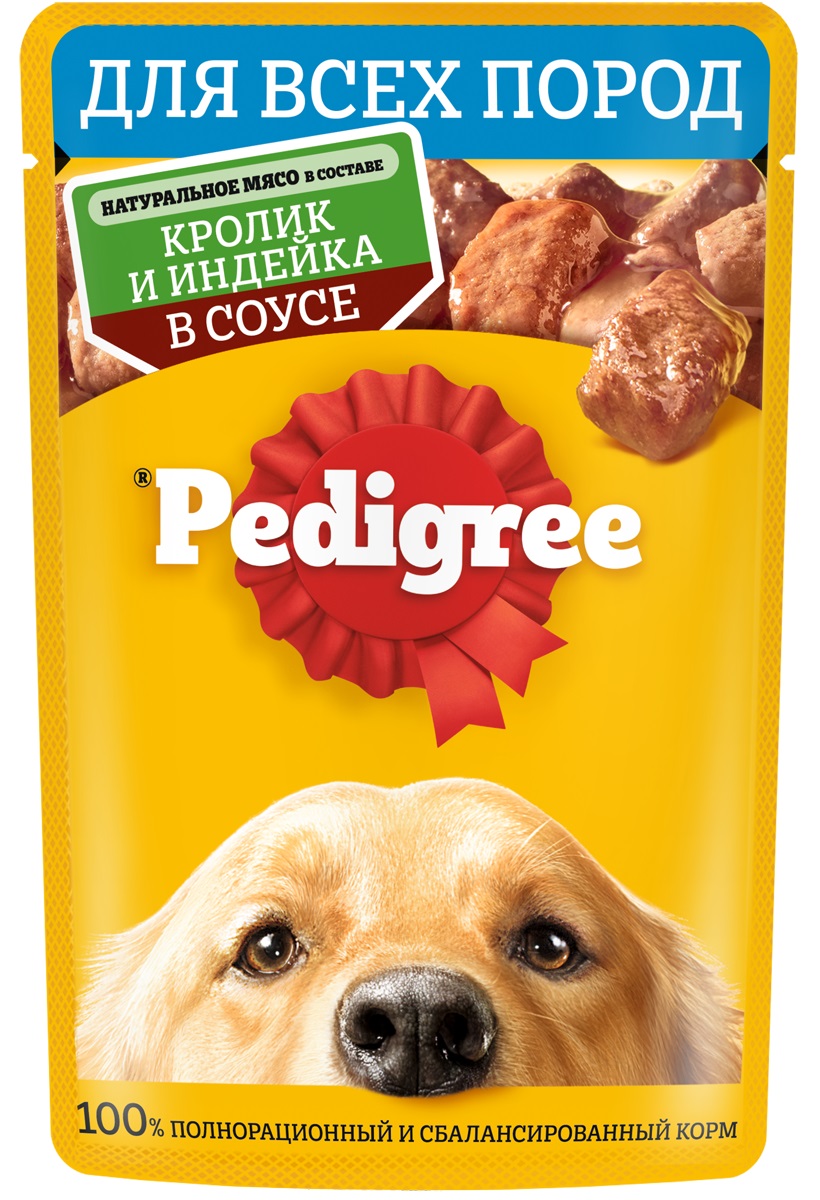 

Влажный корм для собак Pedigree кролик, индейка