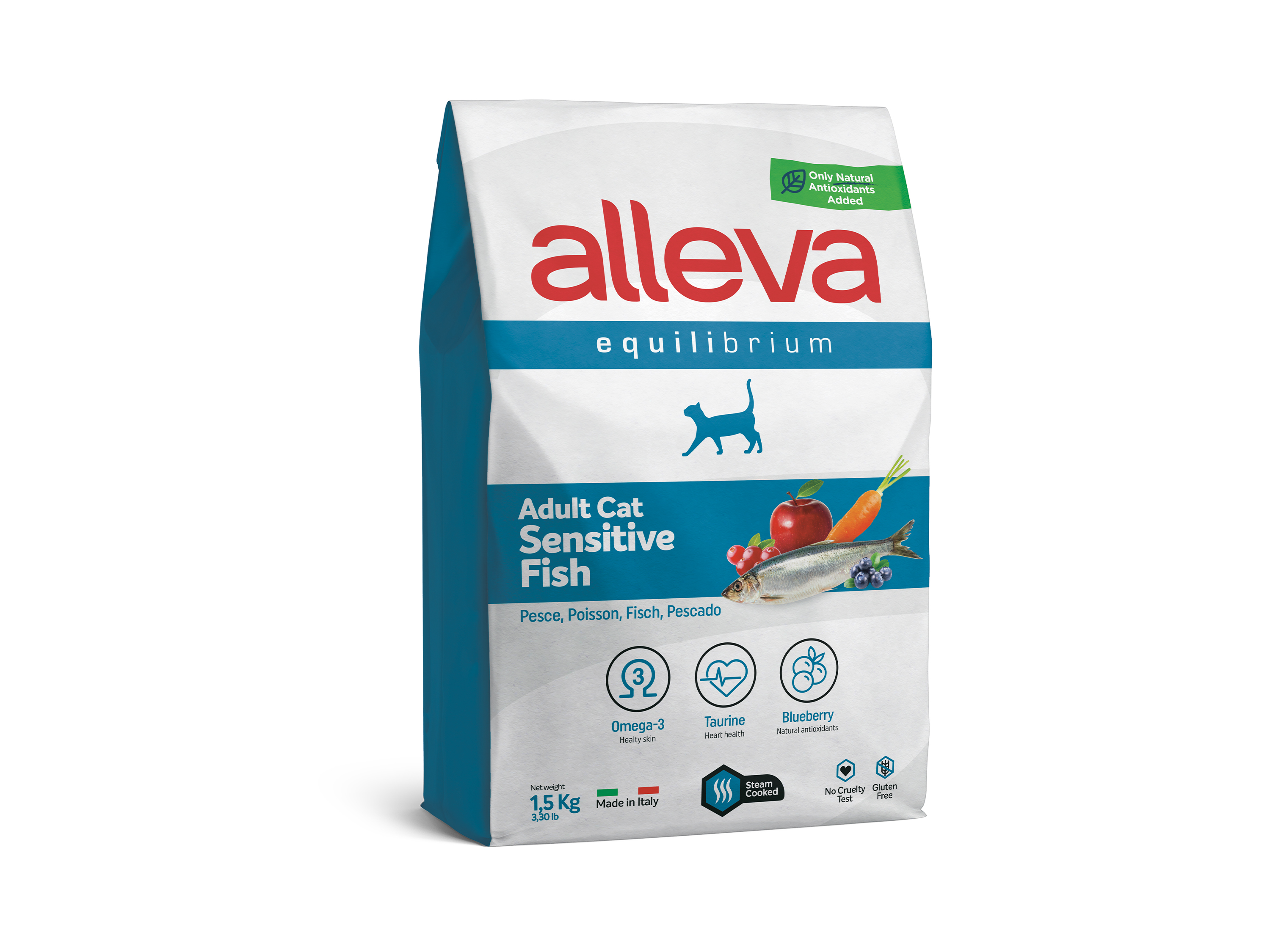 Alleva Care Cat Equilibrium Sensitive корм для взрослых кошек (Рыба, 1,5 кг.)