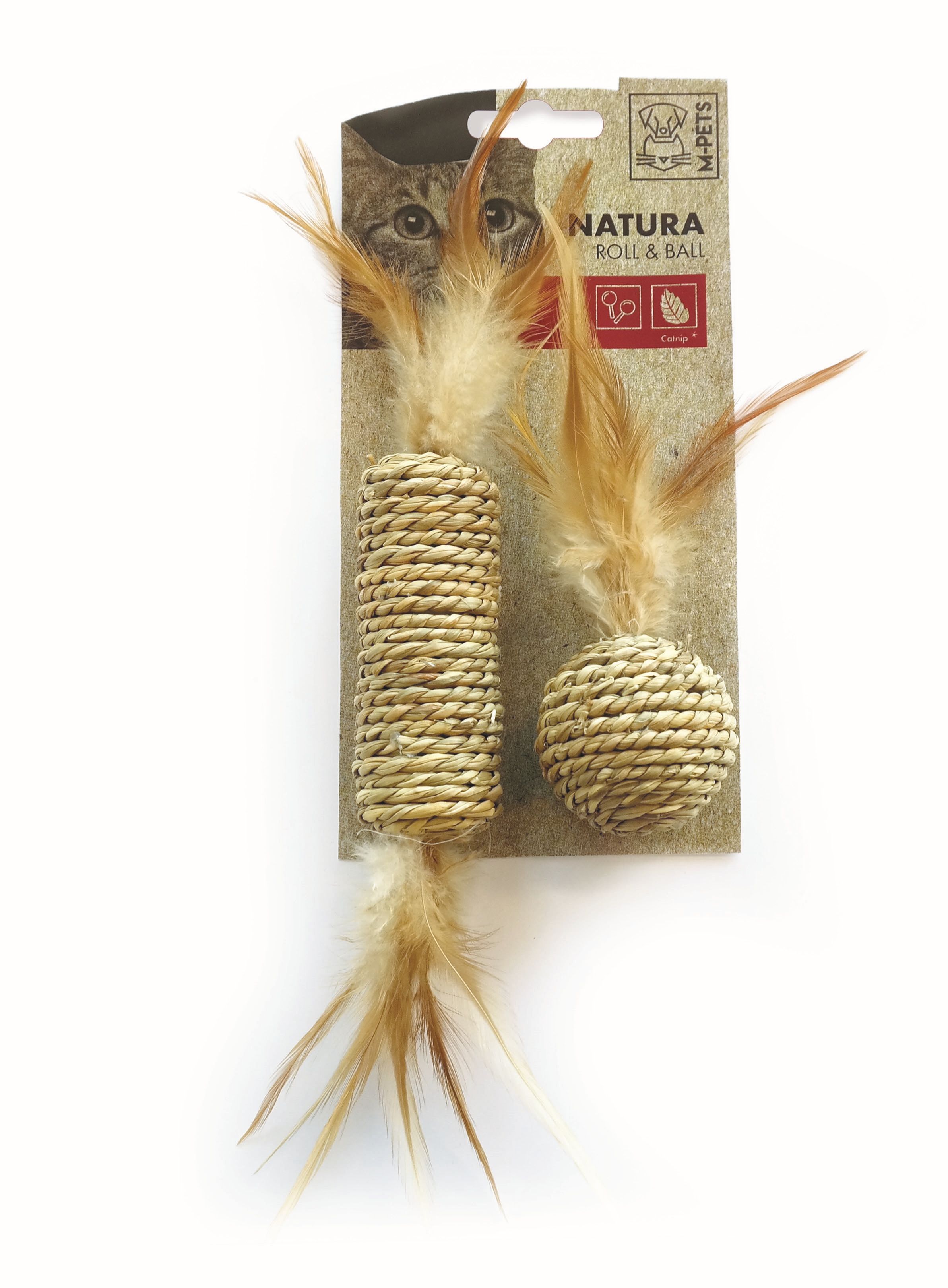 M-Pets Natura игрушка для кошек ролл и мячик
