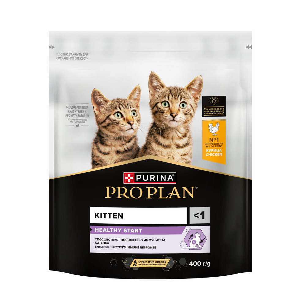PRO PLAN HEALTHY START сухой корм для котят (Курица, 400 г.)