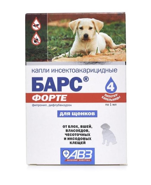 Барс Форте капли для щенков (1 пипетка, 1 мл. упаковка 4 шт)