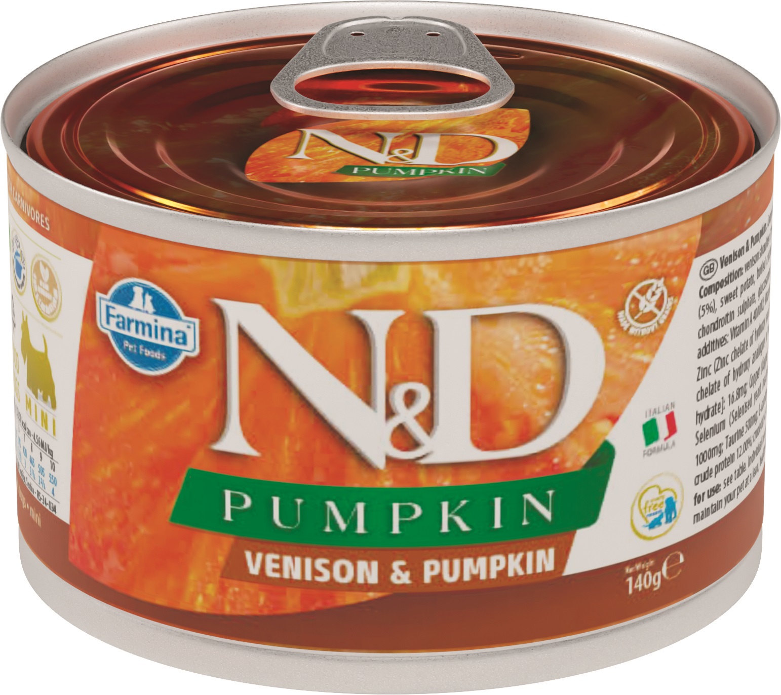 Farmina N&D Dog Pumpkin Adult Mini консервы для взрослых собак мелких пород (Оленина и тыква, 140 г.)
