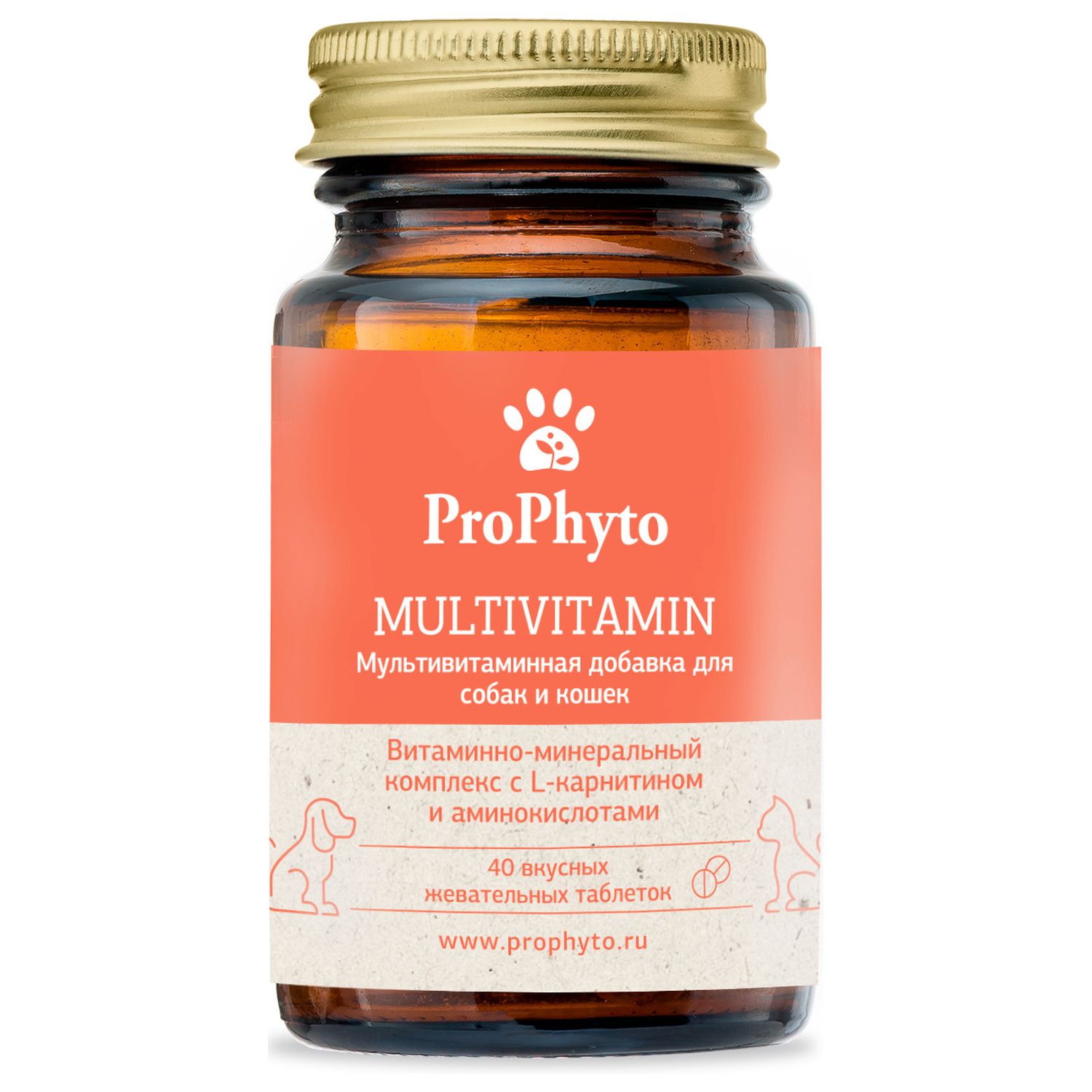 ProPhyto Multivitamin мультивитаминная добавка для кошек и собак (40 таб.)